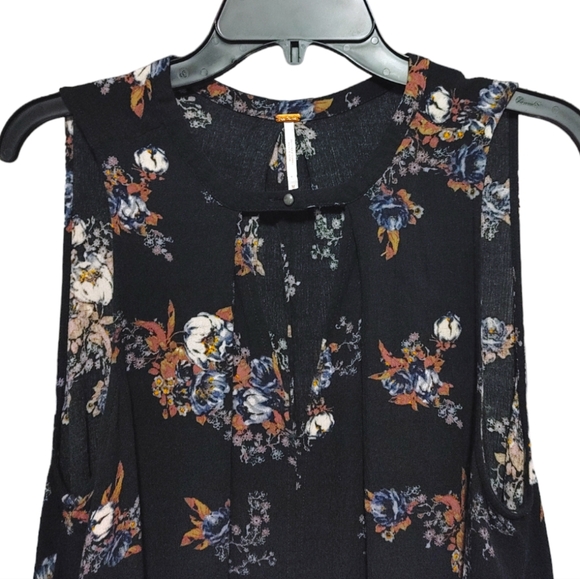 Free People Snap Out Of It Tree Black Floral Swing Dress Women's Size Medium M - Picture 8 of 14
